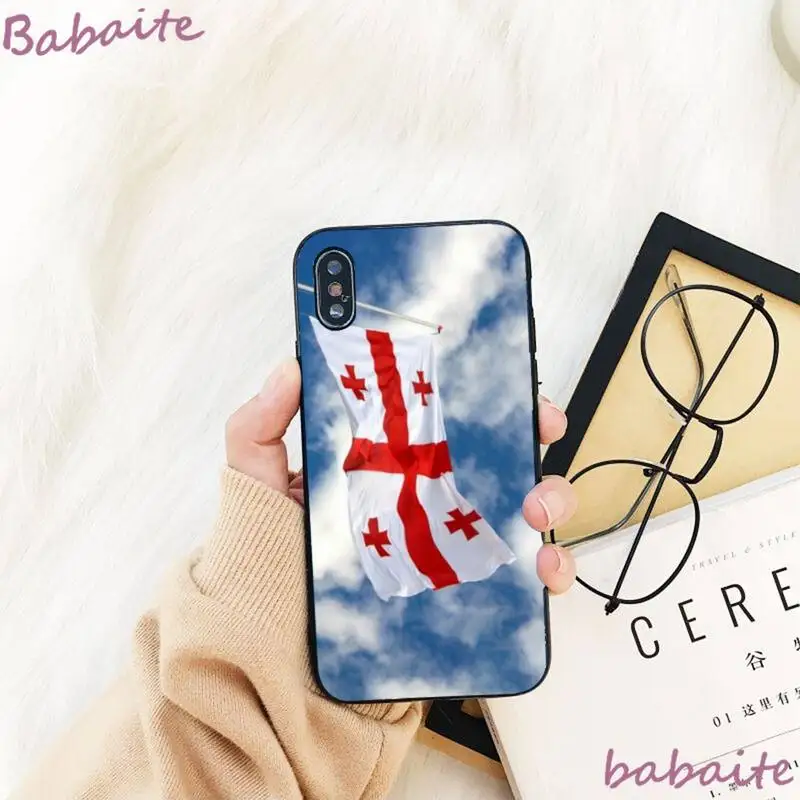 

Babaite Georgia Flag Coque Shell Phone Case For iPhone 8 7 6 6S Plus X XS MAX 5 5S SE XR 11 11pro promax 12 12Pro Promax