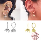 ROMAD маленькие серьги для женщин, серебро 925 пробы, кольца со стразами, женская бижутерия