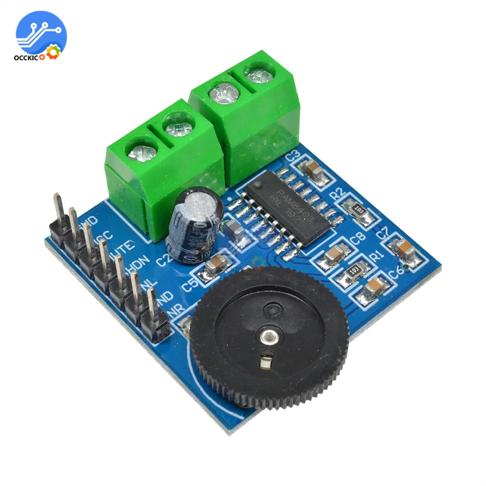 PAM8403 Amplifier Board Class D 5V 3W * 2 Audio Stereo AMP Volume Control Sound for Speaker | Электроника