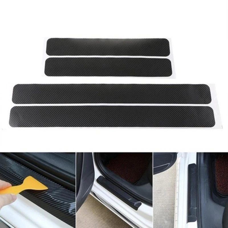 

Universal 3D/4D Car Sticker Film Anti Scratch Carbon Scuff Pedal Guards Cover Door Sill Plate Fiber Stickers Toyota Camry 2018