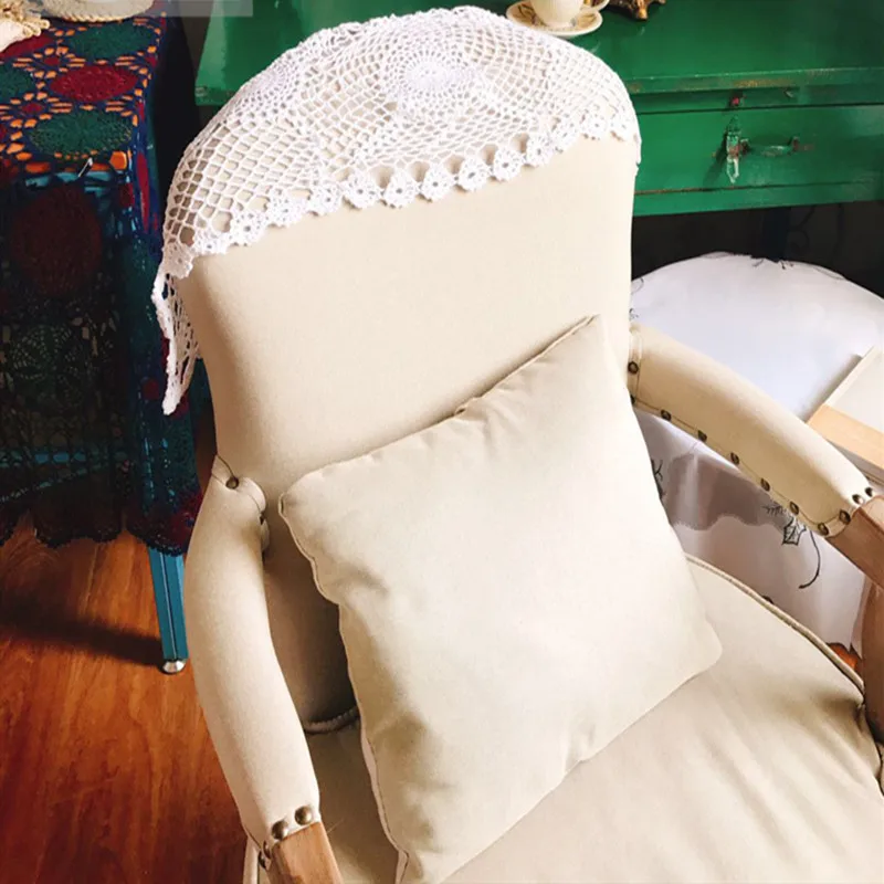 Чехол на спинку стула в европейском стиле хлопковый ручной работы с крючком