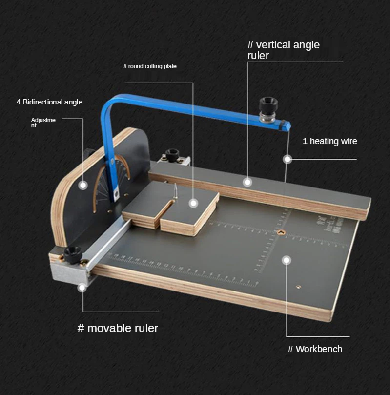 

KD-6 Electric Hot Wire Low Density Sponge Cutting Machine Household Lightweight Foam Cutter Styrofoam Cutting Table 380x280MM