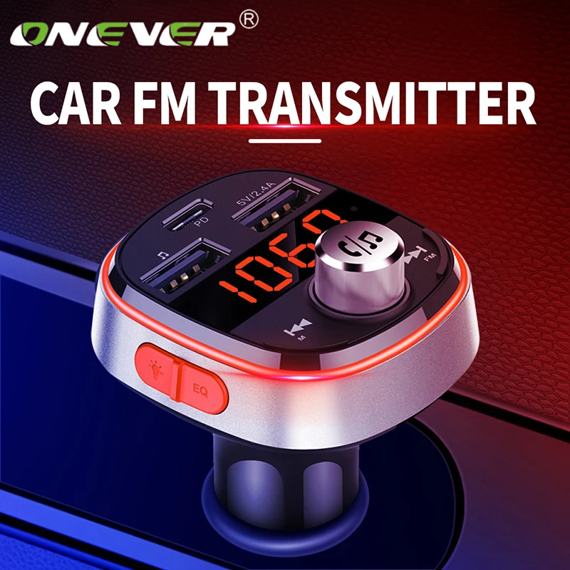 Автомобильный Fm трансмиттер Onever с Bluetooth 5 0 и двумя USB портами|FM-трансмиттеры| |