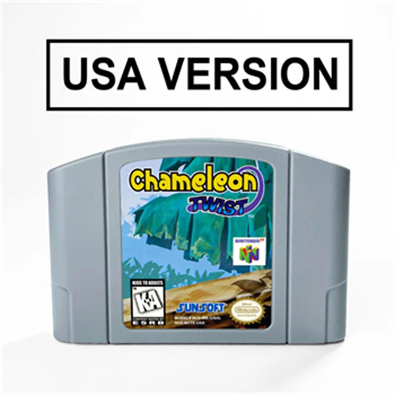 

Chameleon Twist 1 or 2 For 64 Bit Game Cartridge USA Version NTSC Format