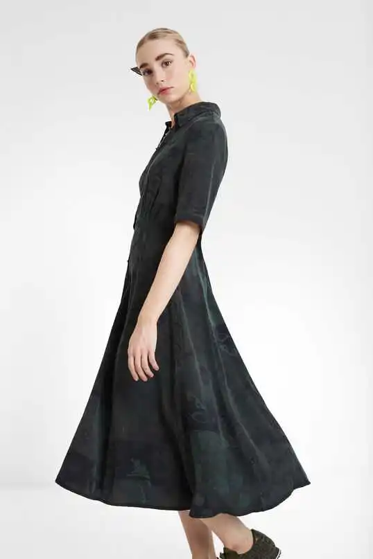 Espanhol Graus areia Ретро lavado Lapela vestido