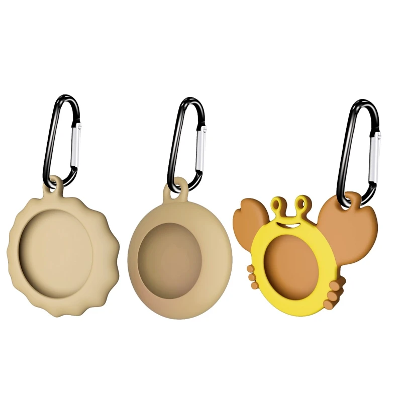 

Silicone Protective Case Cover, 3D Cartoon with Keychain Hook for Air Tags Tracker, Anti-Scratch Case Protective Cover