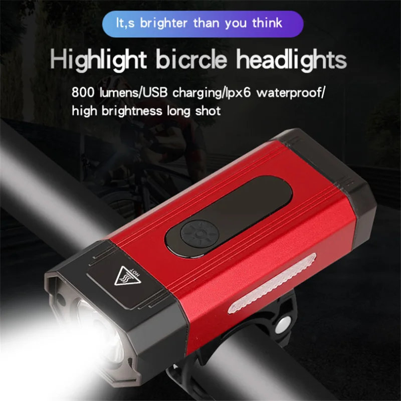 

Водонепроницаемый велосипедный фонарь с USB-зарядкой, передсветильник фара велосипеда, фонарь на руль, велосипесветильник ный головной свет...