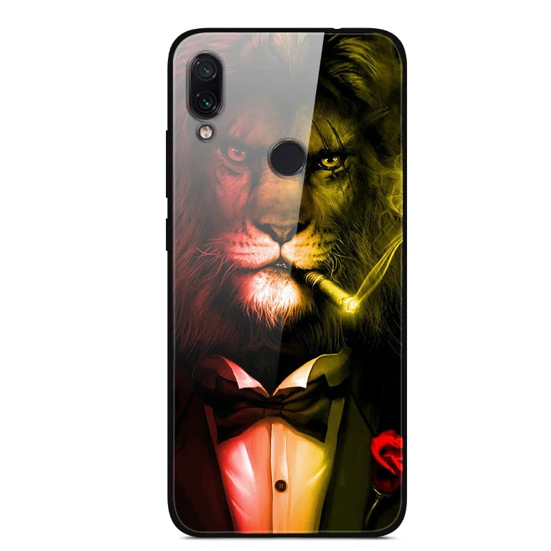21 Для Xiaomi Redmi 7 Чехол из закаленного стекла твердая задняя крышка для Xiaomi Redmi Note 7 чехлы для телефонов силикон бампер Coque на Redmi7 Note7 - Цвет: 21