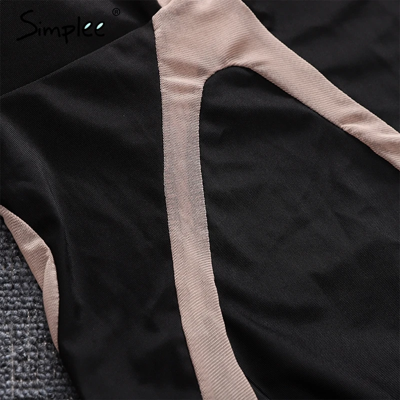 Прозрачное женское сексуальное боди Simplee в стиле петчворк слитный купальник с