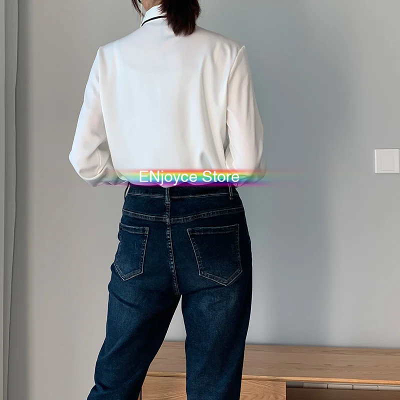 Высокое качество Бесплатная черный галстук белая шифоновая блузка женские топы