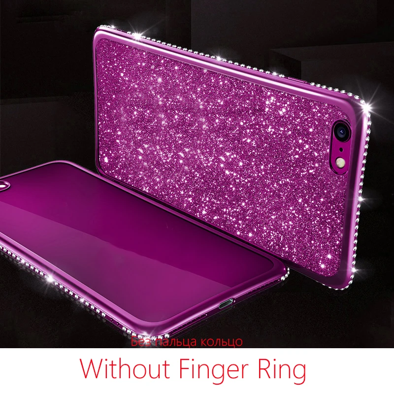 Purple Nova 3 3i Блестящий Алмазный чехол для Huawei P20 P30 Pro P Smart Mate 10 20 Lite Honor 7X 8X кольцо-держатель из мягкого ТПУ - Цвет: Purple