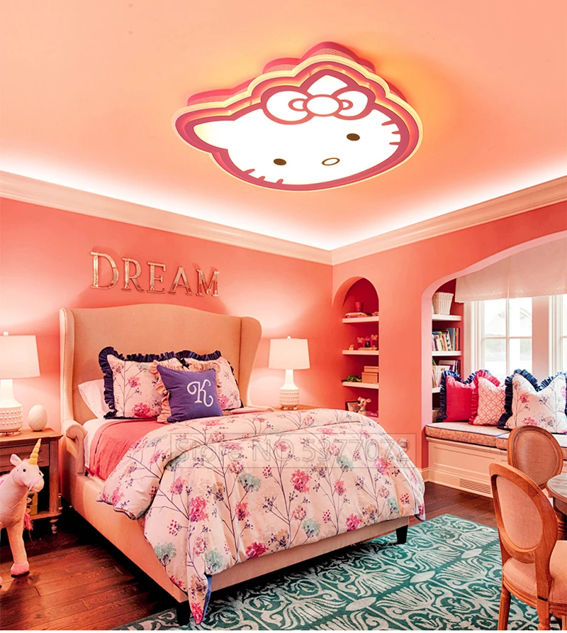 Pink Cartoon Cute Baby Girls Room Ceiling Light Princess Beautiful Kids Bedroom Ceiling Lamp Child Children Room Ceiling Light