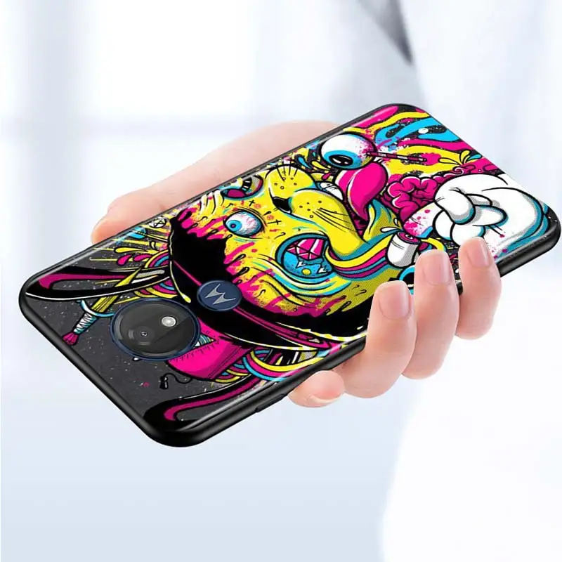 

DJ Man Antigas Mask for Motorola G9 G8 G E7 E6 One Play Marco Hyper Fusion Stylus Power Edge Plus Black Phone Case