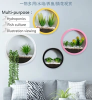 modern round iron wall vase container home room hanging basket flower pot wall decor succulent plant planter garden vase