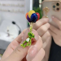 new fashion enamel frog brooches funny animal colorful balloons brooch pins unisex party jewelry accessories gifts
