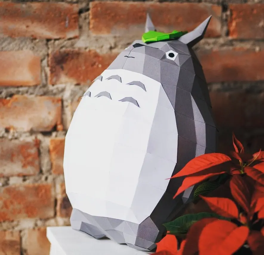 Тоторо 40 см Миядзаки Дракон кошка 3D бумажное ремесло DIY Украшение из бумаги