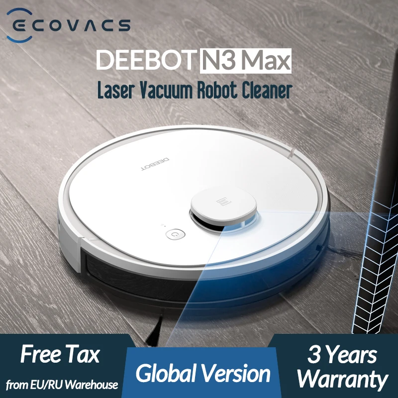 Лазерный робот пылесос ECOVACS Deebot N3 Max с шваброй и управлением через приложение для