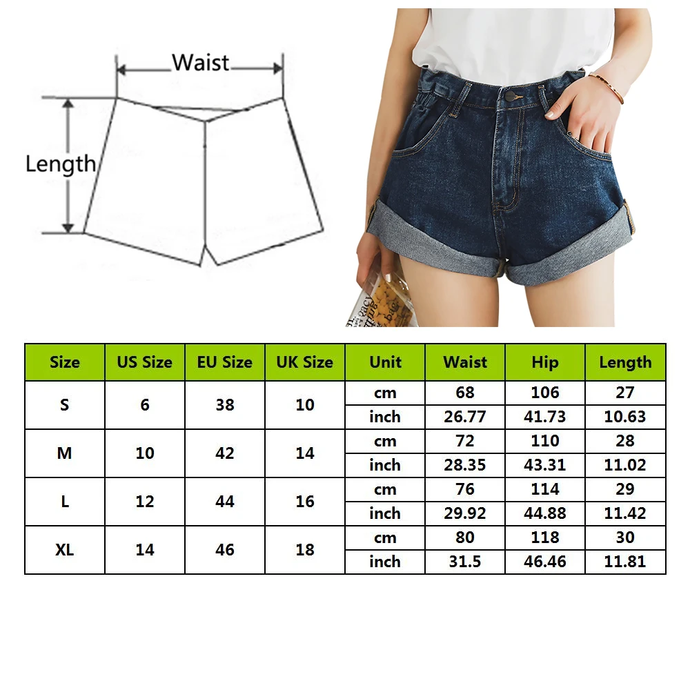 

Women High Waist Denim Shorts Vintage Sexy Short Jeans Casual Women Jeans Shorts Fashion Streetwear 2019 New