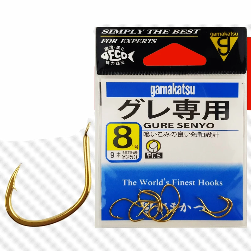 

100% оригинальные японские высокопрочные рыболовные крючки Gamakatsu с золотыми зазубринами для лодки, плота, рыболовный крючок, приманка, червь, ...