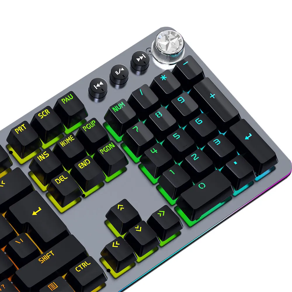 Suspension key cap Mechanical Keyboard 104 keys Gaming Keyboards RGB arenes luminous waterproof for Tablet Desktop Russian stick |