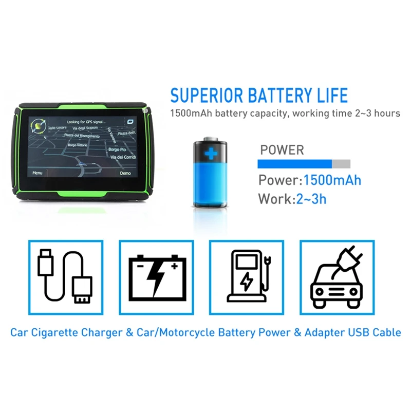 Обновленная модель 256 Мб ОЗУ 8 ГБ флеш памяти 4 3 дюйма Gps навигатор для мотоцикла