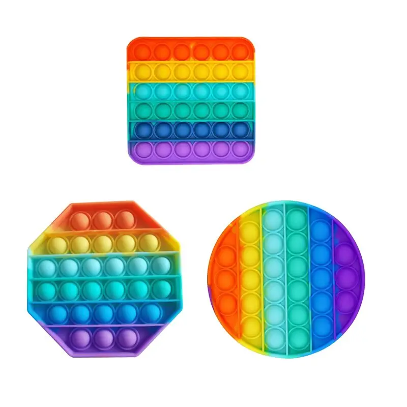 

Красочный пуш-поп антистресс пузырьковый сенсорный Сжимаемый снятие стресса нужен антистресс Радуга игрушки для взрослых для детей