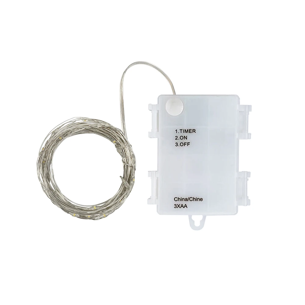 2 шт. светодиодные гирлянды на батарейках мини рождественские сказочные