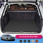 Искусственная кожа багажнике автомобиля для Audi A4 B9 2016-2021 универсал 5-дверь универсал Avant коврик Коврики для багажника подкладка для сапог могут быть использованы для грузовых автомобилей коврик 2020 2019 2018 2017