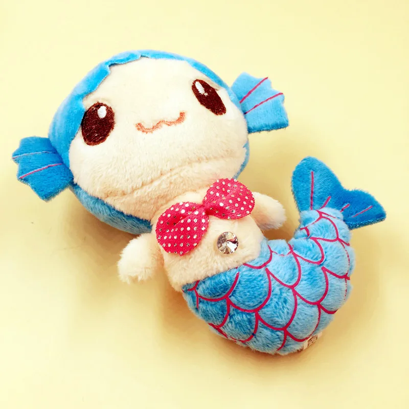 

Manufacturers wholesale new mermaid plush toys creative dolls wedding celebration grasping machine Rag Doll small pendant dolls