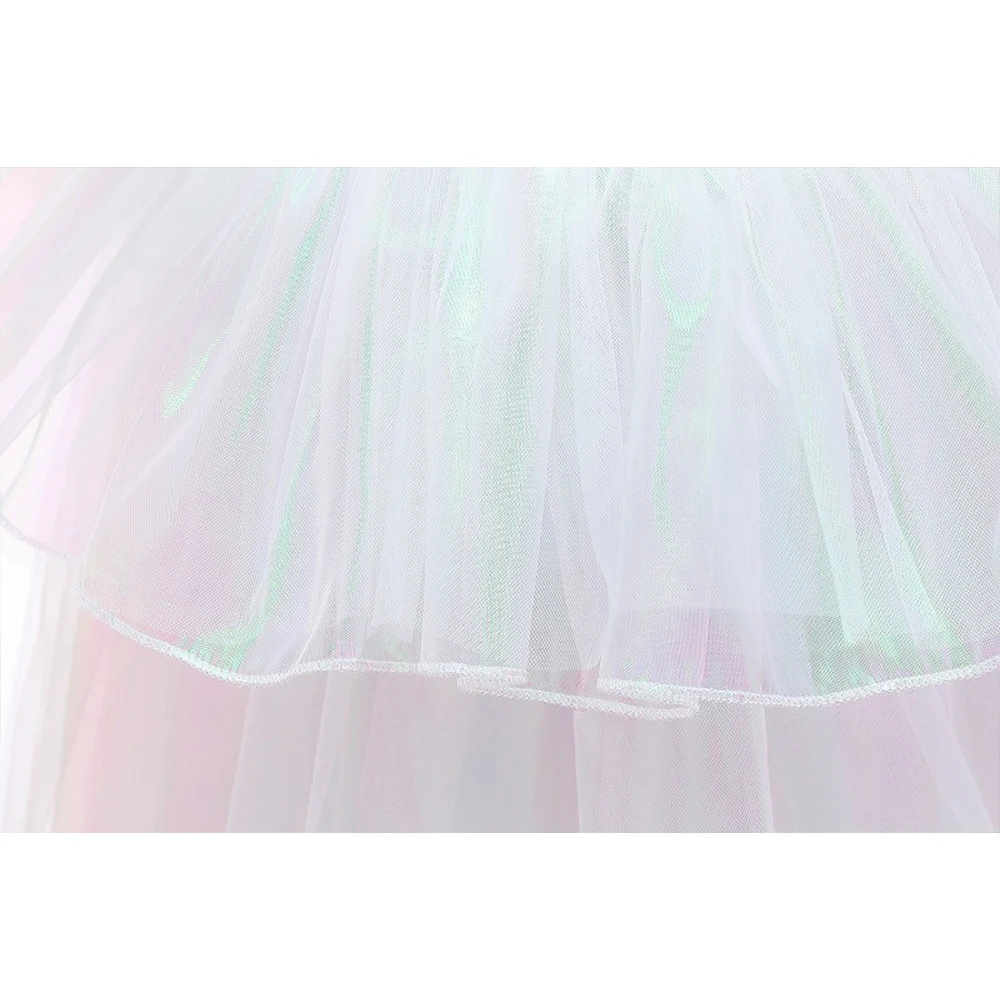 

2021 Summer Girls Princess Dress 2-10Years Sweet Solid Net Yarn Sequined Puff-Sleeve Tutu Dress Girl Wedding/Birthday Party Gown