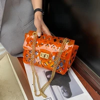 net jelly transparent bag chain single shoulder underarm bag purses and handbags luxury designer clear crossbody bags for women