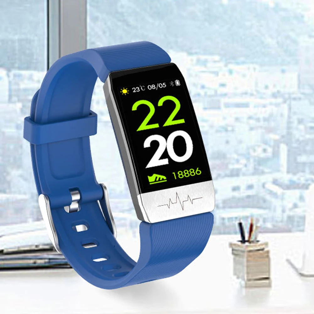 

Смарт-браслет T1S с датчиком температуры тела, многофункциональный монитор здоровья тела, водонепроницаемый спортивный фитнес-браслет IP67