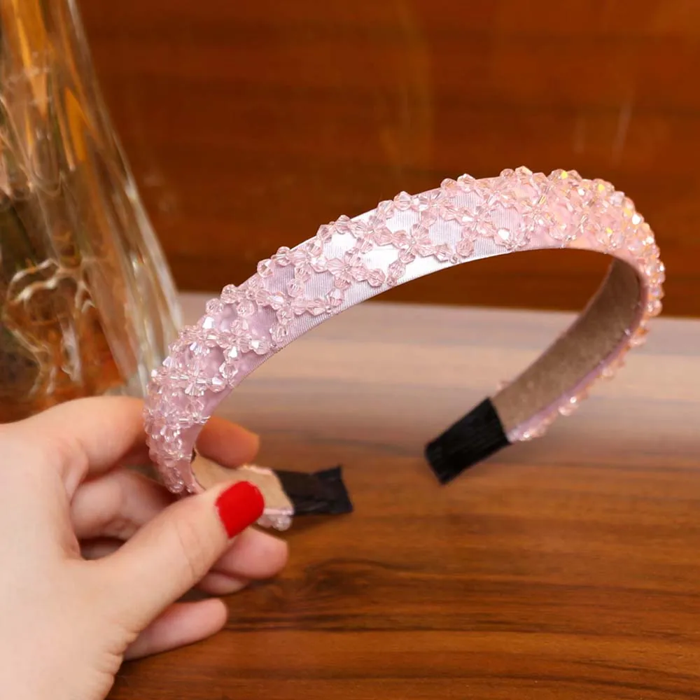 Light Pink Levao, женские разноцветные стразы в стиле барокко, ободки для волос с широкими кристаллами, женские свадебные обручи для волос, женские аксессуары для волос - Цвет: Light Pink