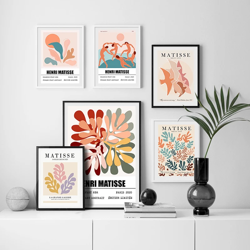 

Абстрактные листья Matisse, настенные постеры и принты в скандинавском стиле, живопись на холсте, декор для гостиной