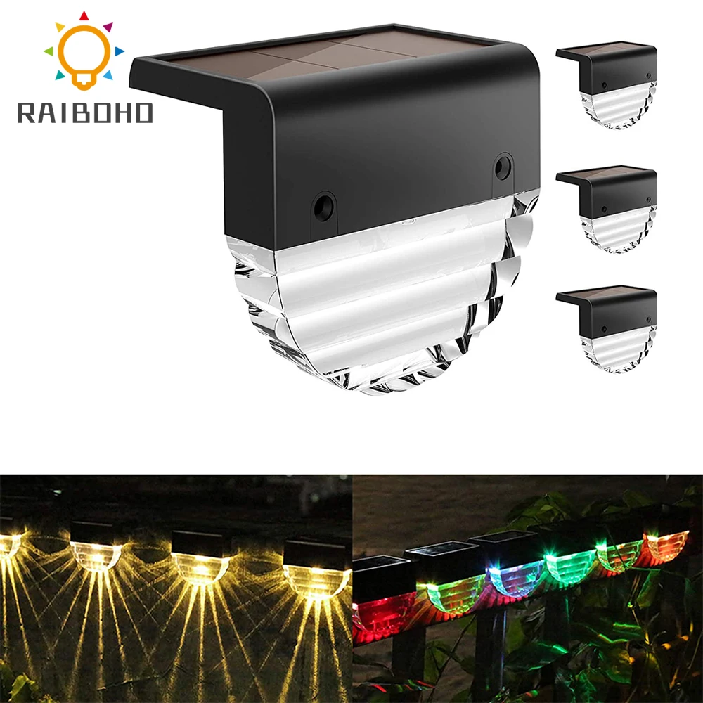 

4Pack Solar Deck Light Fence Step Lights Solar LED Light Outdoor Garden Lights Outdoor Street Lamp Stair Lights For Yard Garden