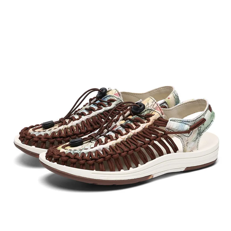

Women Sandals Casual Shoes Cloth Round Shape Color Matching Low Cut Breathable Light Non Slip