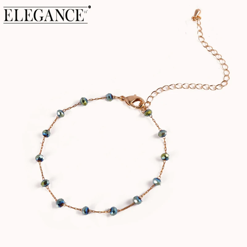 

Women Anklet 2020 Fashion Color Changing Bead Ankle Chain Bracelet Simple Beach Barefoot Non-fading Jewelry Bohemian Style Gift