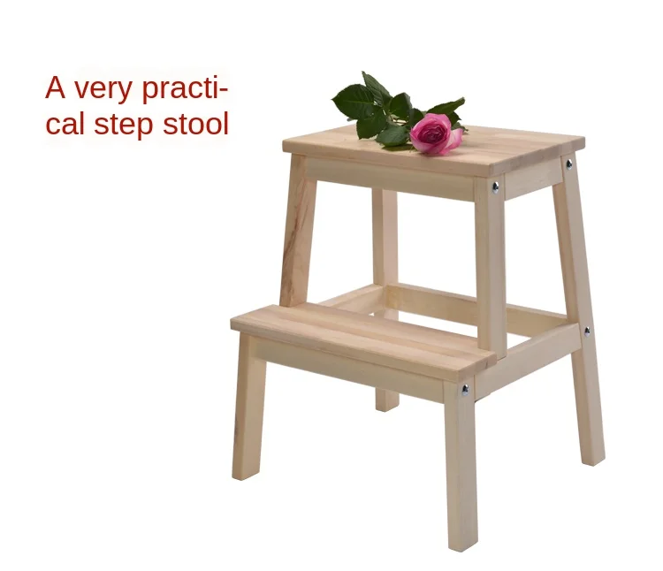 Домашний ступенчатый стул из цельного дерева для обувного стула 2 этажная