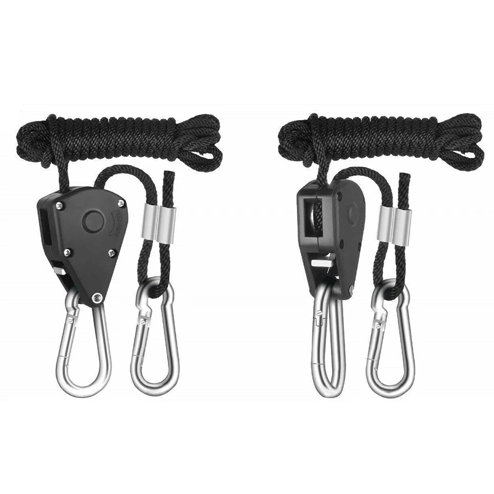 

Adjustable Grow Light Ratchet Rope 1/8 Inch Heavy Duty Hanger For Grow Light Fixtures Gardening Loose-proof Design