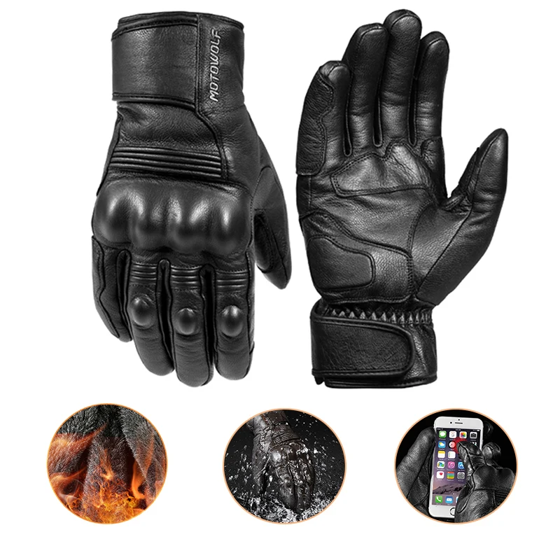 

Full Finger Real Leather Winter Thermal Warm Cycling Bicycle Bike Ski Outdoor Camping Hiking Motorcycle Gloves Sports