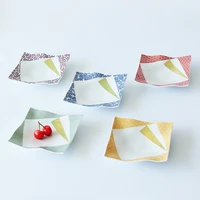 thousand generations valley to burn paper imported from japan wavy edge side dish tableware ceramic flat small dishes