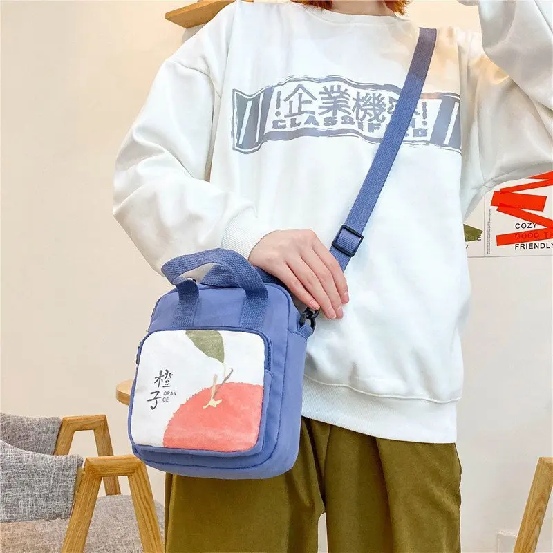 

Small Women Canvas Shoulder Crossbody Bags Korean Cartoon Fashion Mini Tote Bag for Cute Girl 2021 Students Handbags Phone Purse