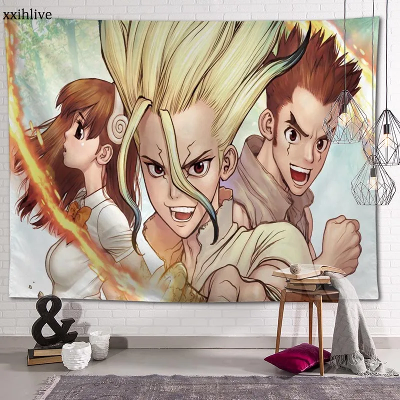 Настенный гобелен с японским аниме Dr. Stone декоративный фон декор для гостиной