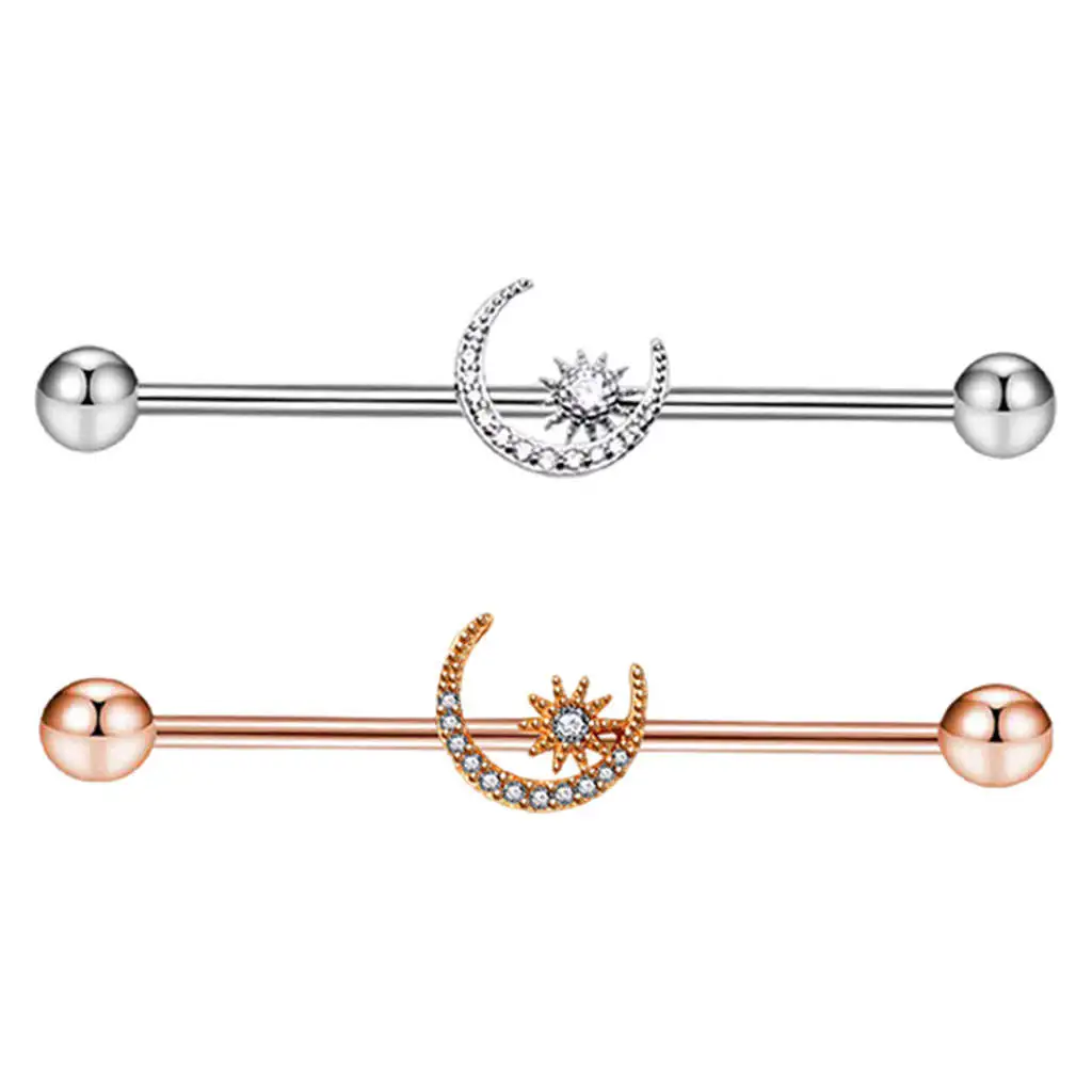 

Star Industria Barbell Studs Earrings Ear Ring for Anniversary Wedding Men Unsex