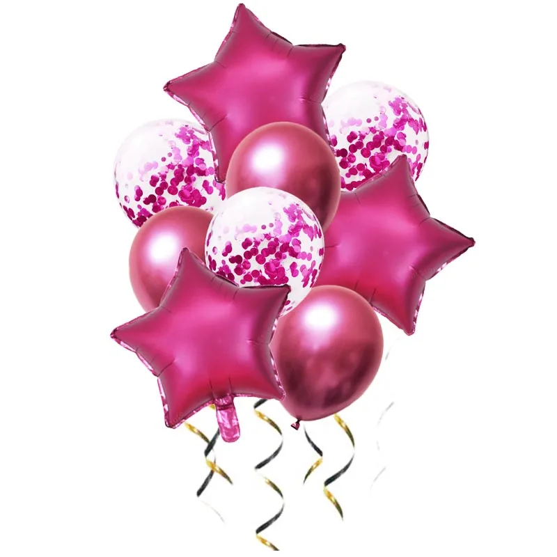 Золотистые и серебристые металлические шары декоративные из фольги в виде звезд