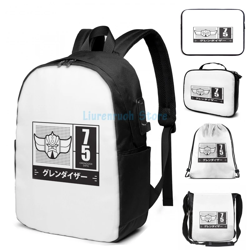 Забавный с графическим принтом в стиле ретро аниме рюкзак USB-зарядкой для мужчин