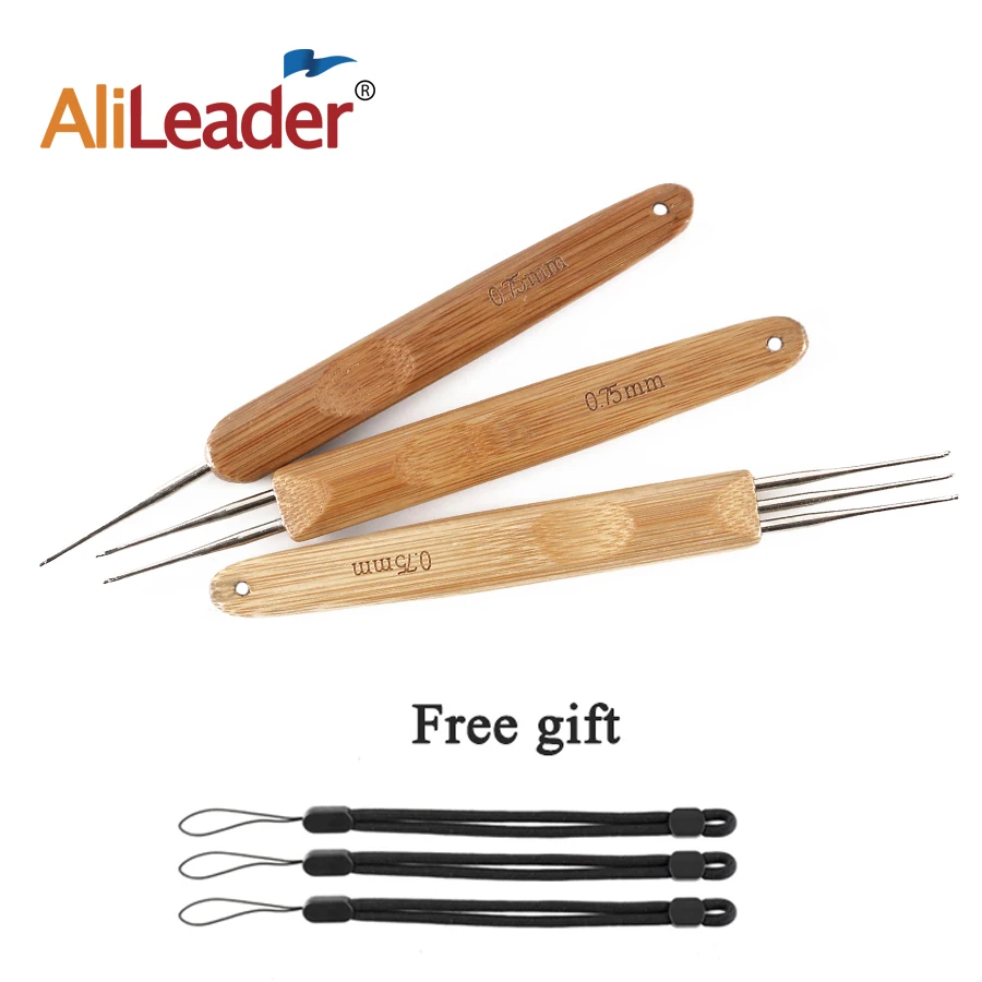 Alileader гладкие бамбуковые ручки крючком Иглы Крючки для изготовления дреды косы 0