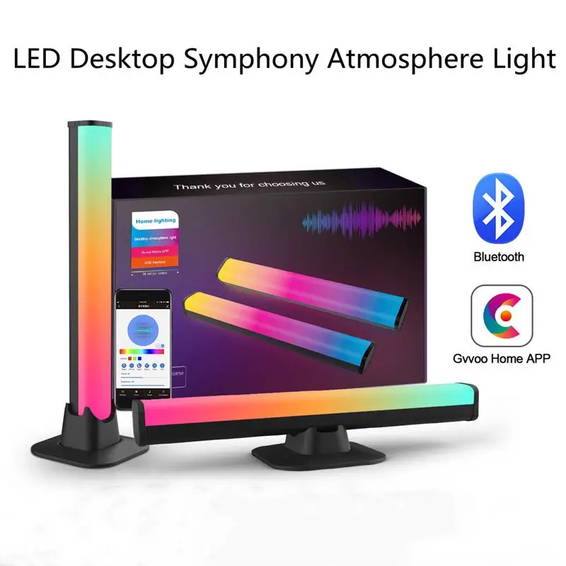 

Smart LED Atmosphere Table Night Light Home Bedside Living Room Decor Colorful RGB Music Synchronization APP Remote USB Lamp