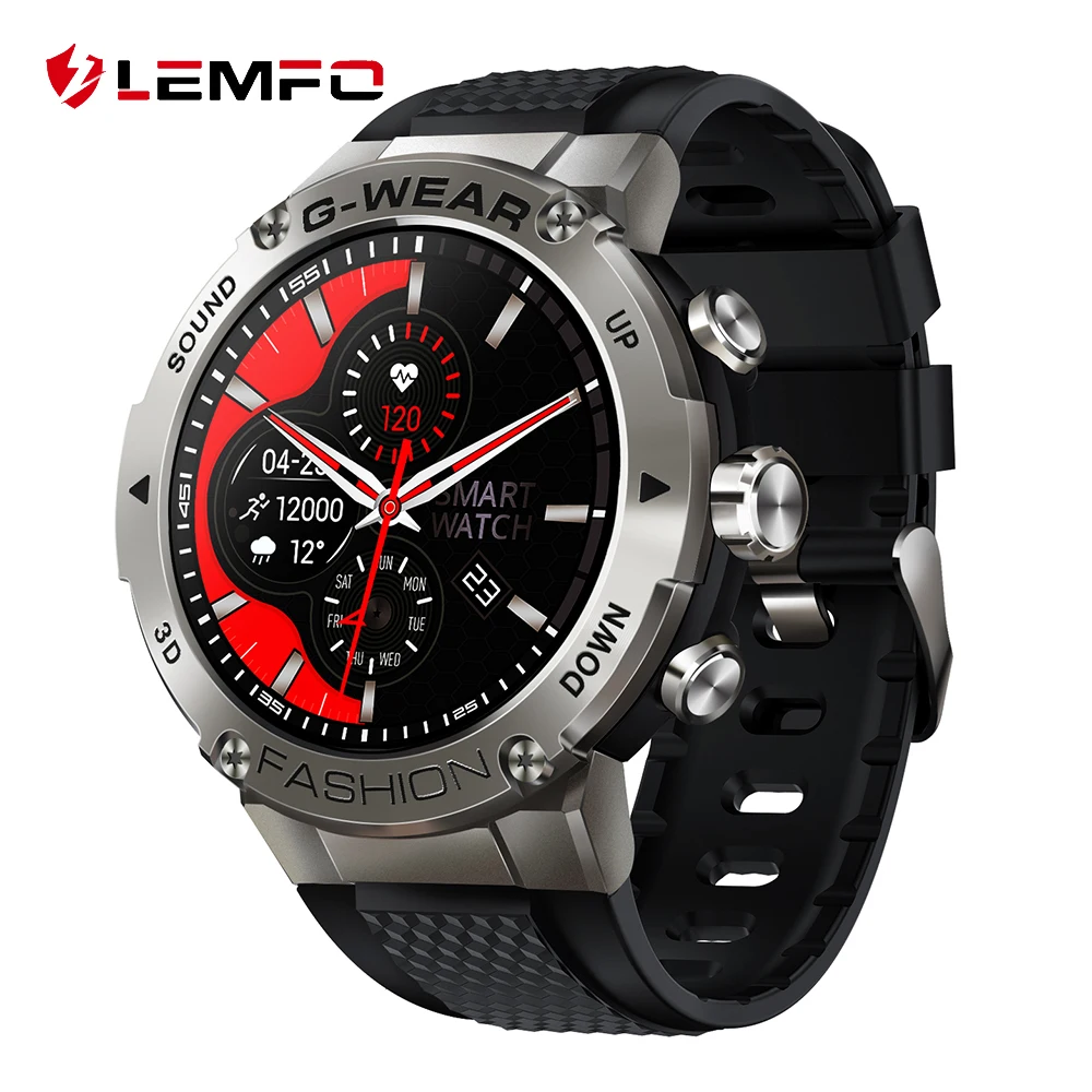 LEMFO Sport Smart Watch Men 360 HD Screen Bluetooth Call DIY Face Heart Rate Monitor Smartwatch 2021 For Android IOS 20 Days Standby 5.0 |