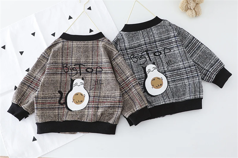 2020 Весна Комплекты одежды для мальчиков младенцев в клеточку одежда с рисунком